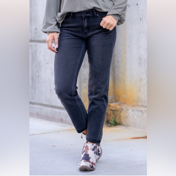 KANCAN Slim Boyfriend Ultra- Comfortable Jeans in Dark Gray 0/23 - Picture 3 of 11